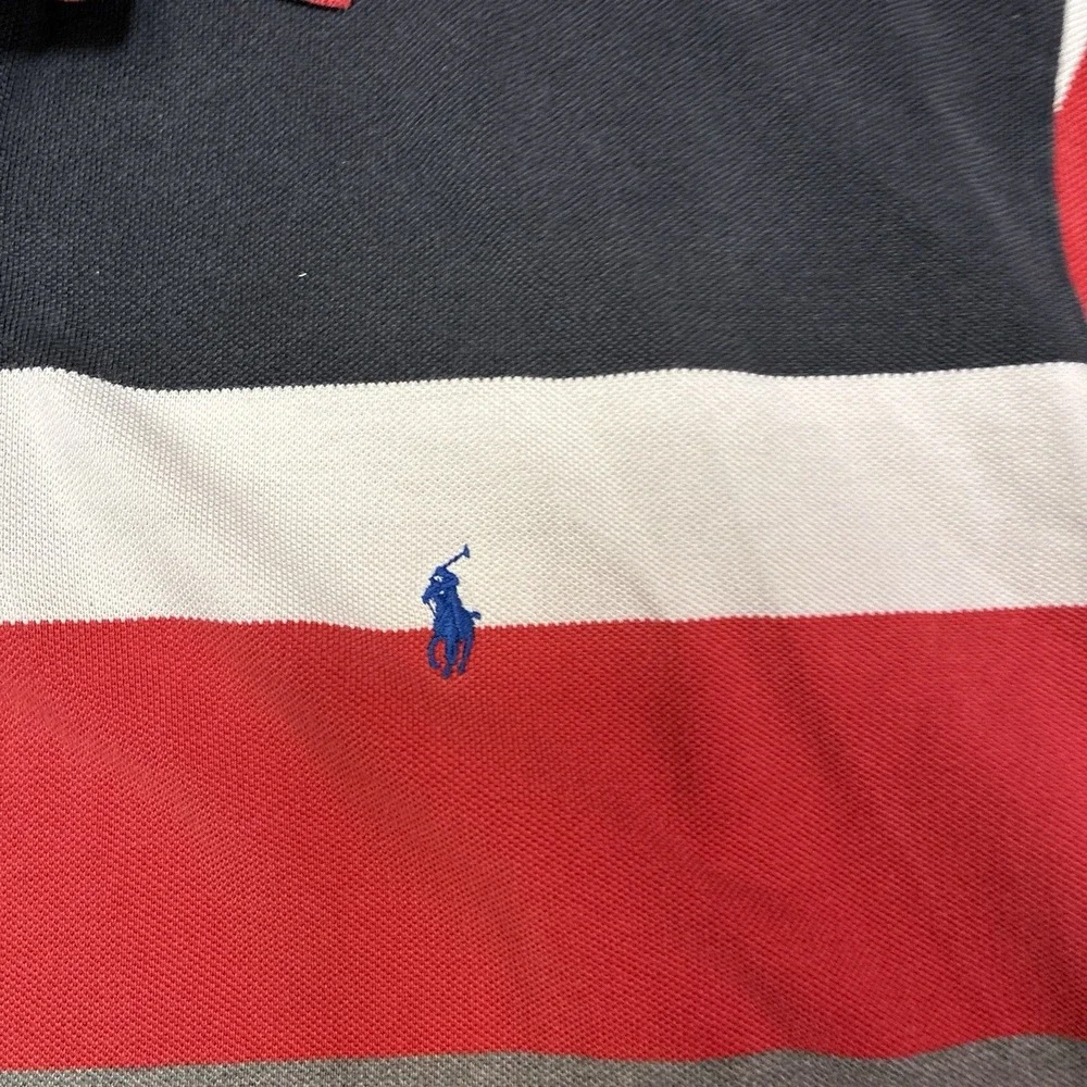 Vtg Polo Ralph Lauren Mens Sz 2XL Long Sleeve Polo Multicolor 100%‎ Cotton 80s